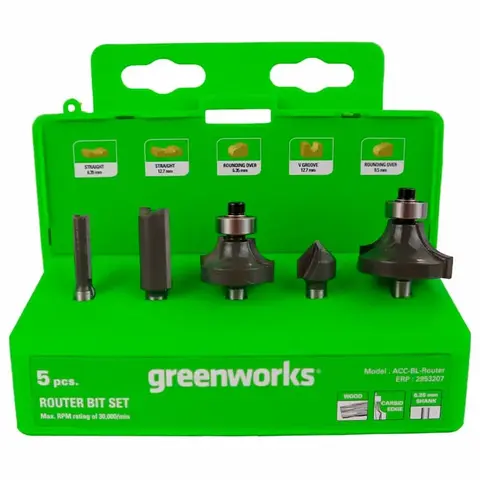 GREENWORKS Набор фрез Greenworks с хвостовиком (1/4