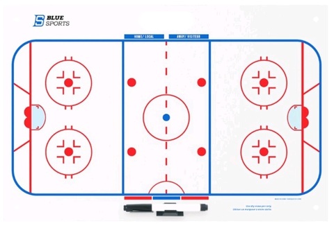 Доска тактическая на присосках BLUESPORT HOCKEY BOARD W/SUCTION CUPS 16