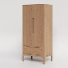 Шкаф для одежды, 90x200x60, Луго, массив дуба, натуральный