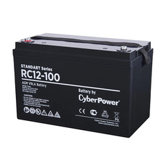 Аккумуляторная батарея CyberPower RC 12-100 / 12 В 100 Ач, напряжение 12В, емкость   (разряд 20ч) 102,2Ач, макс. разрядный ток (5 сек) 950А, макс зарядный ток   27А, свинцово-кислотная (AGM), клемма М8, ДхШхВ 330х173х215мм., высота с   клеммами220, в