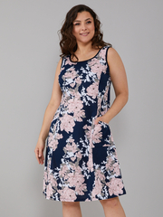 Платье П-012/тсиний-пудровыйпион