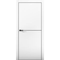 Купить Межкомнатная дверь эмалит Pd 2N Палладий аляска алюминиевая кромка Al Black Edition глухая