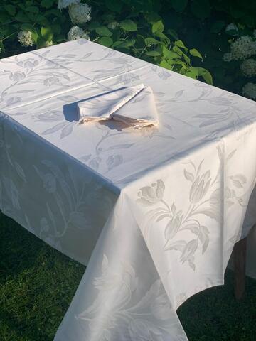 Скатерть 150х220 и 8 салфеток EmilioGatti Tulipan белые