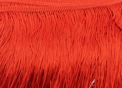 Тесьма текстиль бахрома, 15 см, алый