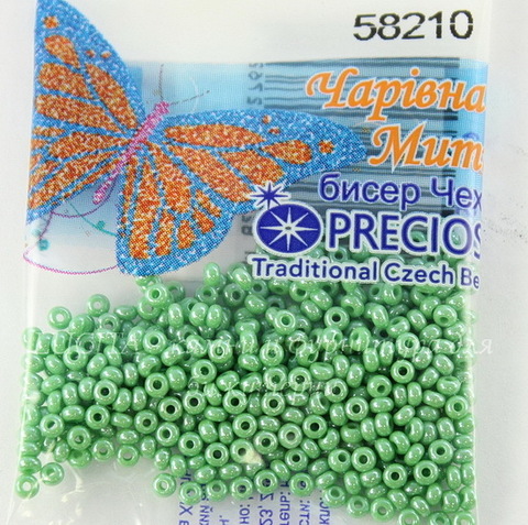 58210 Бисер 10/0 Preciosa Керамика глянцевый светло-мятный
