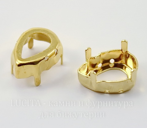 4320/S Сеттинг - основа Сваровски для страза Капля 14х10 мм (цвет - золото)