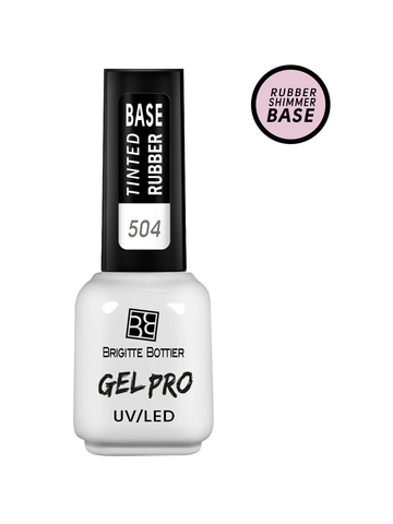 Brigitte Bottier GEL PRO Rubber Base тон 504 spark light pink, каучуковая камуфлирующая база 12мл