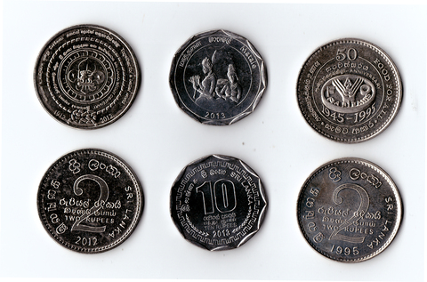 Набор монет Шри-Ланка 3шт.