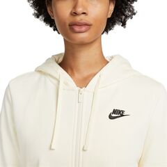 Женская теннисная толстовка Nike Sportswear Club Fleece Full Zip Hoodie - coconut milk/black