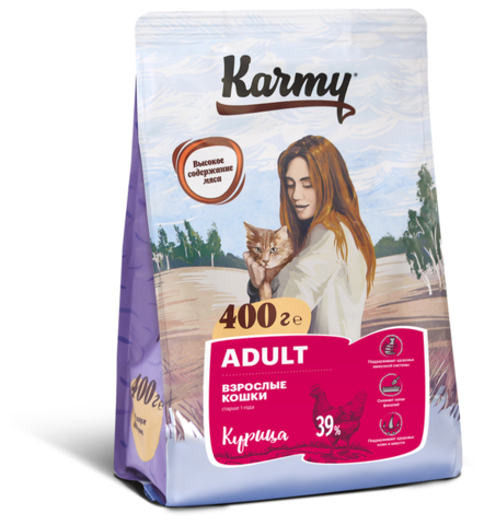 Сухой корм для кошек Karmy с курицей 400 г