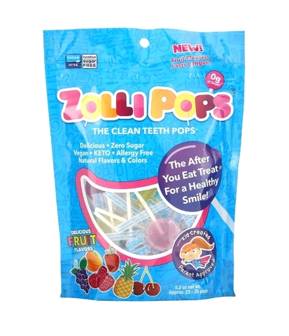 The Clean Teeth Pops, леденцы для чистки зубов, клубника, апельсин, малина, вишня, виноград, ананас, прибл. 23–25 леденцов ZolliPops, 147 г (5,2 унции)