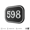 Номерок на дверь квартиры 598, для кабинета, офиса, шильдик 9 х 7 см, черный, Айдентика Технолоджи