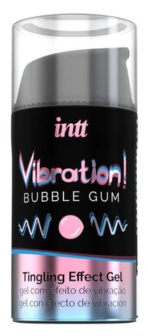 Жидкий интимный гель с эффектом вибрации Vibration! Bubble Gum - 15 мл. - INTT VIB0004