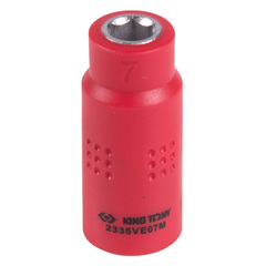 KING TONY (2335VE07M) Головка торцевая диэлектрическая шестигранная 1/4", 7 мм