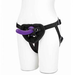 Фиолетовый поясной фаллоимитатор Strap on Harness & 5in Dildo Set - 12,25 см. - 