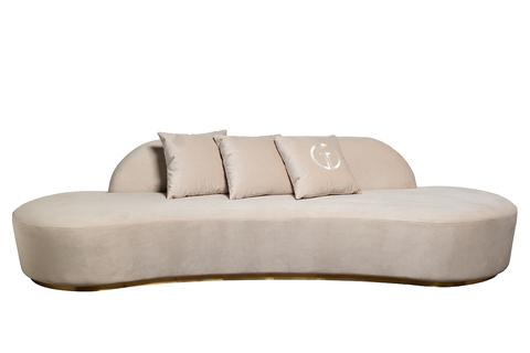 Диван трехместный 75x112x290см Garda Decor Lea велюровый кремовый