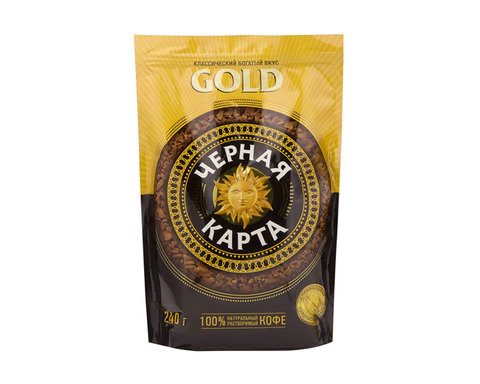 купить Кофе растворимый Черная Карта Gold, 240 г пакет