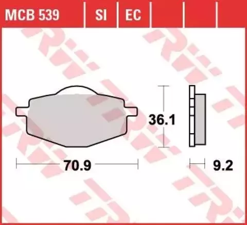 Колодки тормозные дисковые MCB539EC