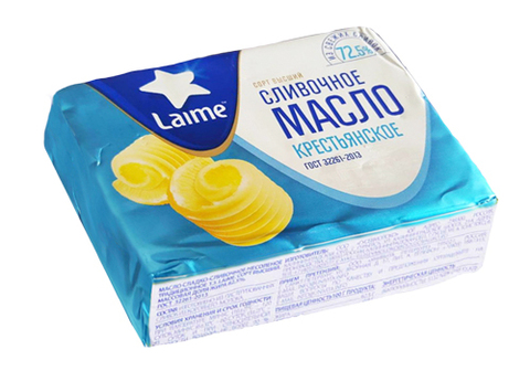 Масло сладко-сливочное "Крестьянское" 72.5%, 180г