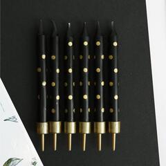 Набор свечей для торта золотой горох, 6 шт