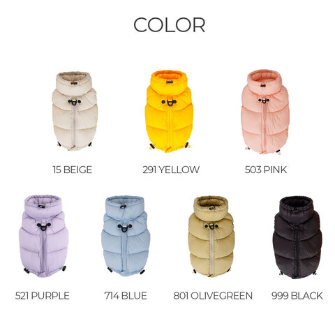 670 Куртка-безрукавка для собак с молнией на спине и высоким воротом "COMFORT PREMIUM - GooseFeel" SSOOOK