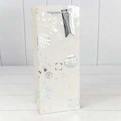 
          Пакет подарочный 14 х 35 х 11 см "Новый год" Под бутылку (Белый)