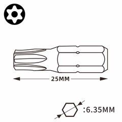 Бита T30H х25мм TORX TR (с отверстием) Wiha 7015ZH 01732