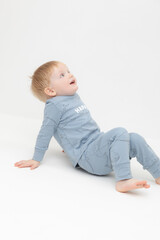 пижама  для мальчика  К 1621/пыльно-синий,большие киты