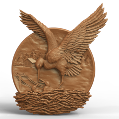 Силиконовый молд Аист (медальон) № 0470