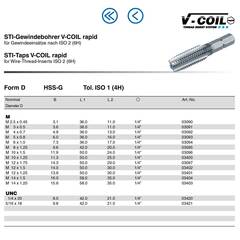 Метчик STI М 4,0х0,7 (Для шуруповерта) HSS-G D/4-5P 60° 4h 36мм a=1/4