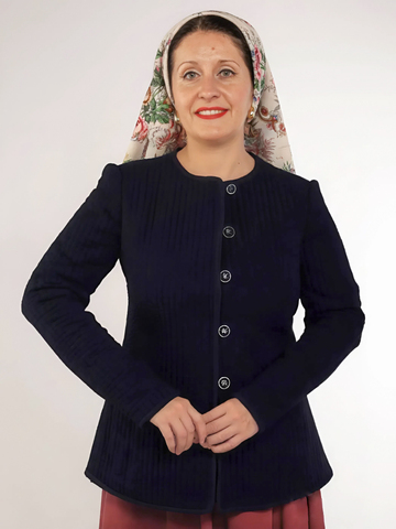 Душегрея (куртка) синяя стеганная (ватин)