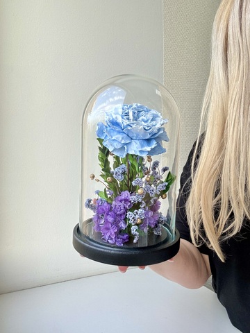 Роза в колбе «Голубая Роза»