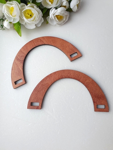 A set of handles for a bag (2pcs), semicircle 19x10 cm, 6 mm, tinted, Mocha color