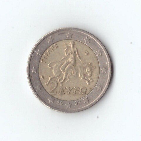 2 евро 2002 Европа бык Греция VF