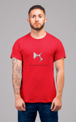 Мужская футболка с принтом ДС (DS) красная 001