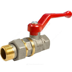 Кран шаровой латунь никель 11Б27фт1М Ду 20 Ру40 ВР/"американка" полнопроходной рычаг VALFEX VF.225.NR1.034