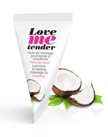 Съедобное согревающее массажное масло Love Me Tender Cocos с ароматом кокоса - 10 мл. - Love to Love 6040973
