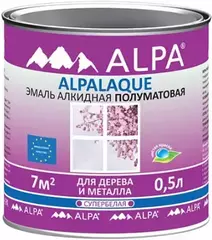 Эмаль Alpa Alpalaque алкидная для дерева и металла супербелая полуматовая