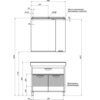 Aquanet 173987 Компл.3 - Зеркало Гретта 90 цв.св. дуб (фасад белый) (173987)
