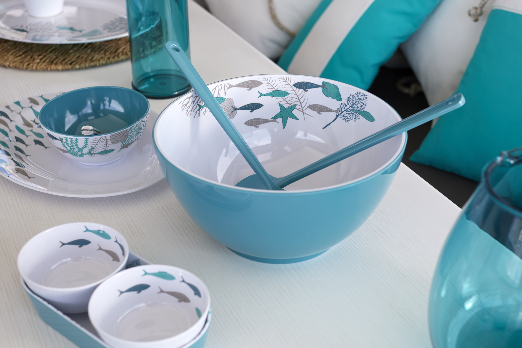 MELAMINE SNACK SET COASTAL