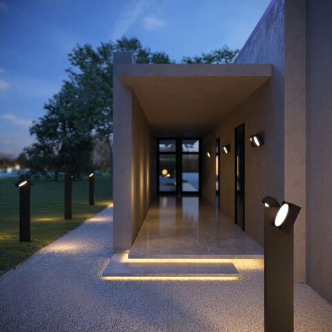 Уличный настенный светодиодный светильник Elektrostandard Twin 35170/D черный