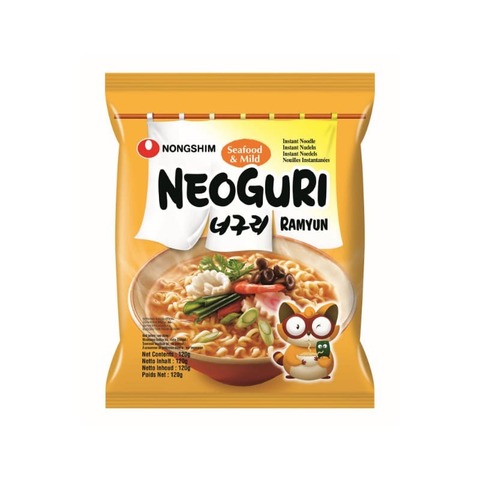 Лапша НОНГШИМ "Neoguri Ramyun" не острая, со вкусом морепродуктов брикет 120 г