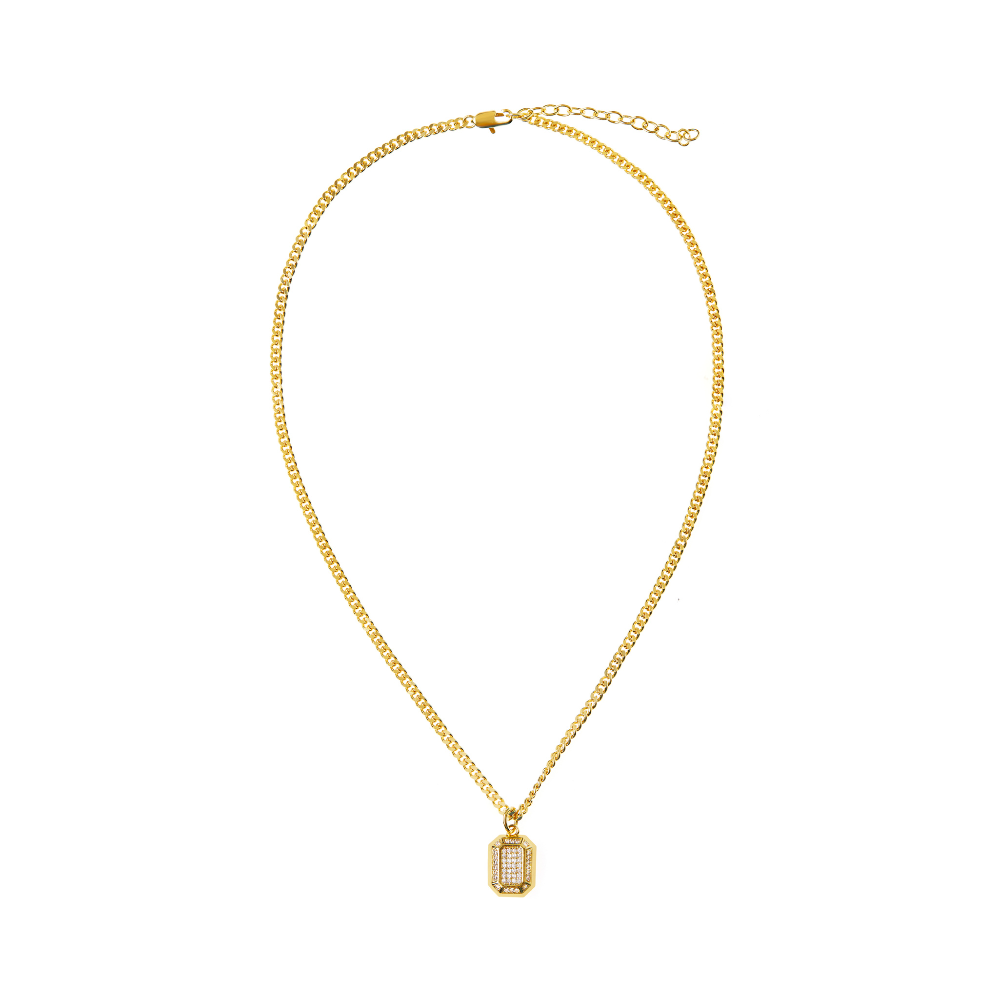 Колье Faceted Diamond Pendant Necklace – Gold