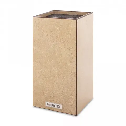 Подставка для кухонных ножей универсальная 11х11х24см ComposeEat порфир кремовый