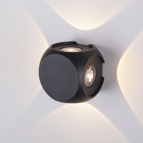 Уличный настенный светодиодный светильник CUBE черный 1504 TECHNO LED