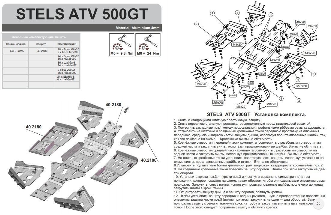 Защита днища для квадроцикла Stels GT купить с установкой в Екатеринбурге недорого