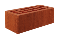 Кирпич лицевой Красный, Бархат, 1,4NF 250х120х88 мм