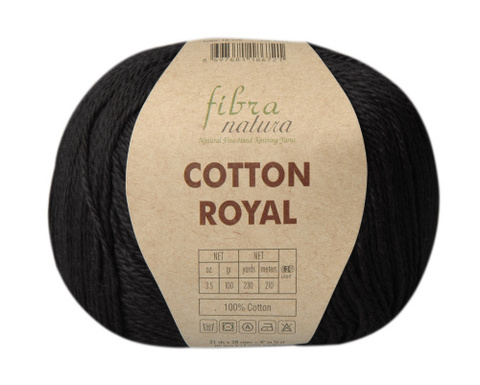 Пряжа Fibra Natura Cotton Royal 718 черный (уп. 5 мотков)