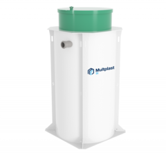 Станция глубокой биологической очистки  Мультпласт СТ (Заубер) 5 вертикальный / 1000 л. в сутки / до 5 чел. / самотечный сброс / компрессорная аэрация (1180x1180x2410см;121кг;) - арт.552037