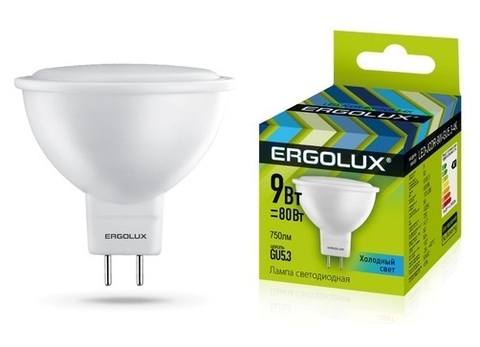 Лампа Ergolux LED-JCDR-9W-GU5,3-4K (холодный свет)